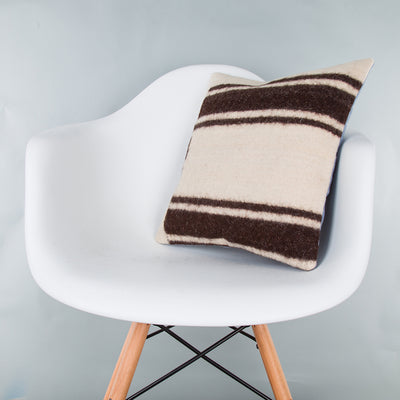 Striped Beige Kilim Pillow Cover 16x16 8097