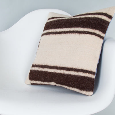 Striped Beige Kilim Pillow Cover 16x16 8097