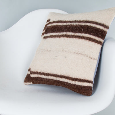 Striped Beige Kilim Pillow Cover 16x16 8098