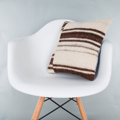 Striped Beige Kilim Pillow Cover 16x16 8099