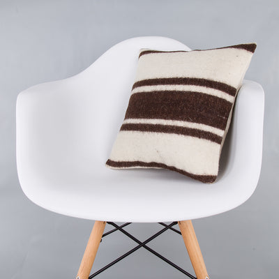 Striped Beige Kilim Pillow Cover 16x16 8241