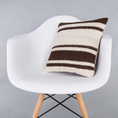 Striped Beige Kilim Pillow Cover 16x16 8242