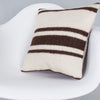 Striped Beige Kilim Pillow Cover 16x16 8243