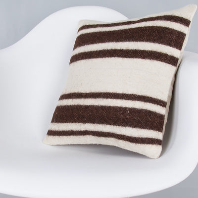 Striped Beige Kilim Pillow Cover 16x16 8245