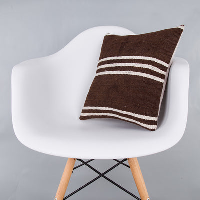 Striped Beige Kilim Pillow Cover 16x16 8248