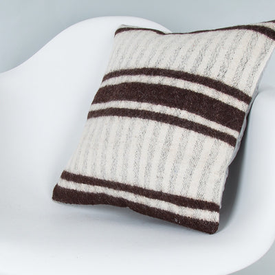 Striped Beige Kilim Pillow Cover 16x16 8353