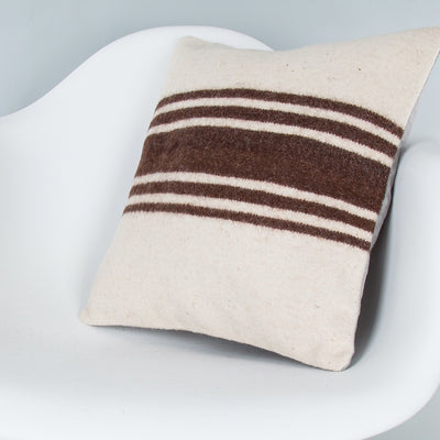 Striped Beige Kilim Pillow Cover 16x16 8357