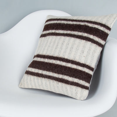 Striped Beige Kilim Pillow Cover 16x16 8369