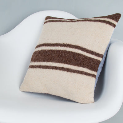 Striped Beige Kilim Pillow Cover 16x16 8370