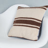 Striped Beige Kilim Pillow Cover 16x16 8373