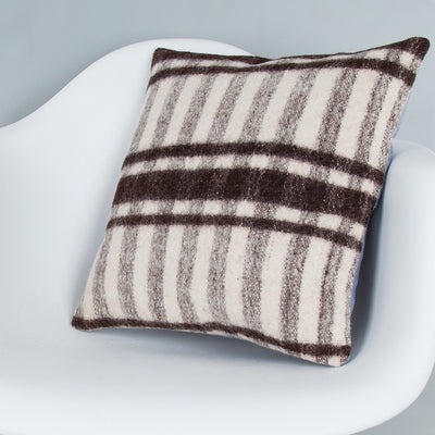 Striped Beige Kilim Pillow Cover 16x16 8377
