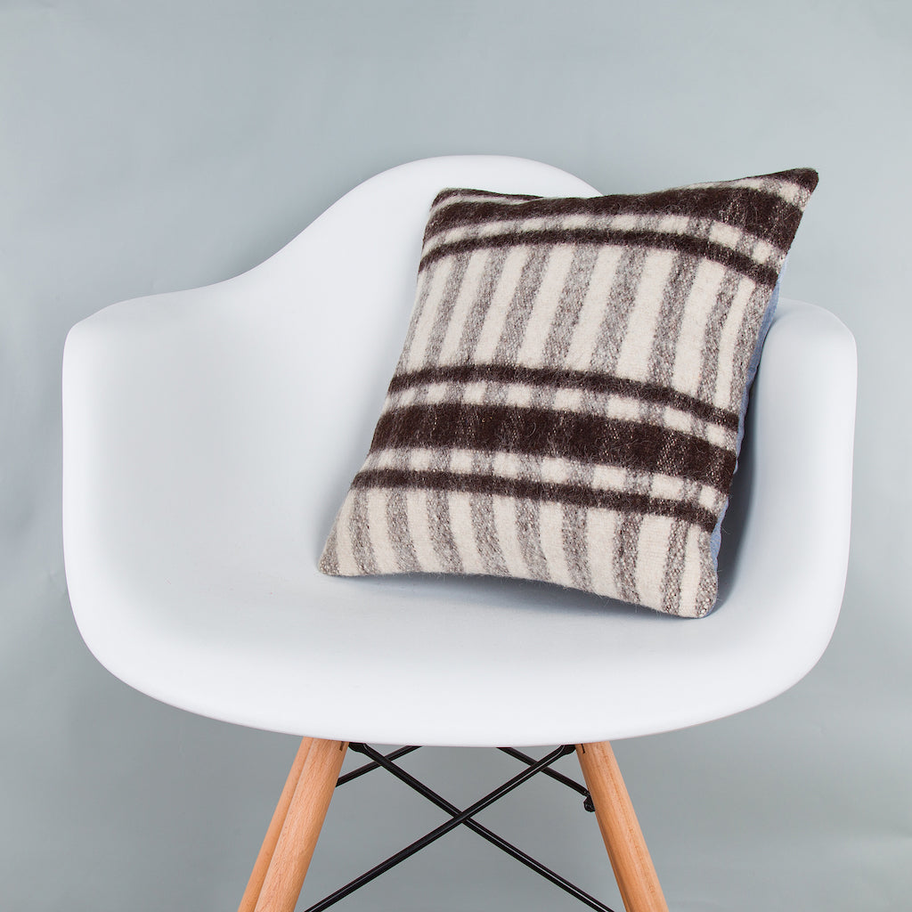 Striped Beige Kilim Pillow Cover 16x16 8378