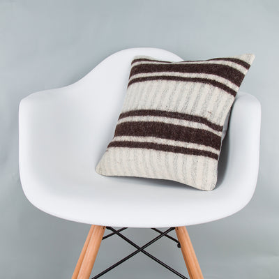 Striped Beige Kilim Pillow Cover 16x16 8388