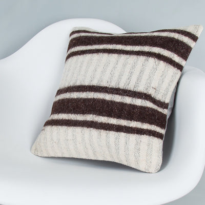 Striped Beige Kilim Pillow Cover 16x16 8388