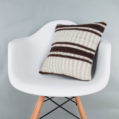 Striped Beige Kilim Pillow Cover 16x16 8392
