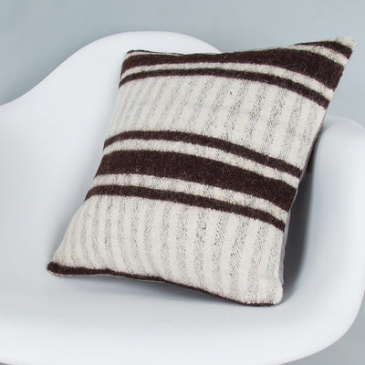 Striped Beige Kilim Pillow Cover 16x16 8392