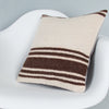 Striped Beige Kilim Pillow Cover 16x16 8394