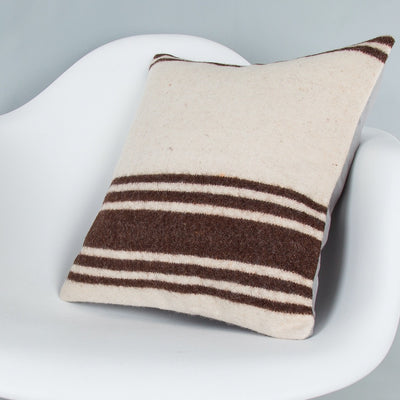 Striped Beige Kilim Pillow Cover 16x16 8394