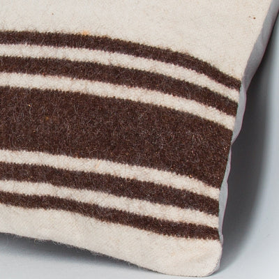 Striped Beige Kilim Pillow Cover 16x16 8394