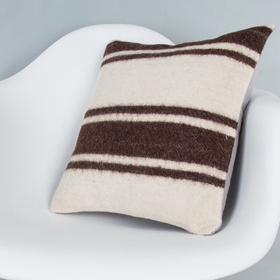 Striped Beige Kilim Pillow Cover 16x16 8395