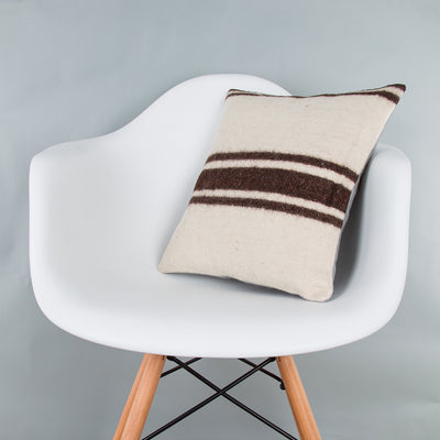 Striped Beige Kilim Pillow Cover 16x16 8397