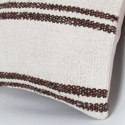 Striped Beige Kilim Pillow Cover 16x16 8422
