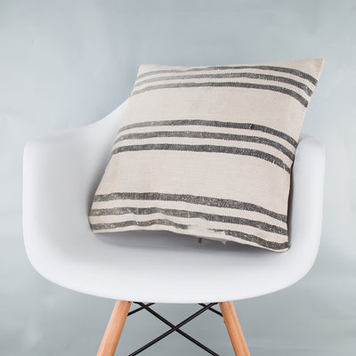 Striped Beige Kilim Pillow Cover 20x20 8960