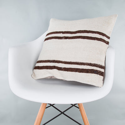 Striped Beige Kilim Pillow Cover 20x20 8980