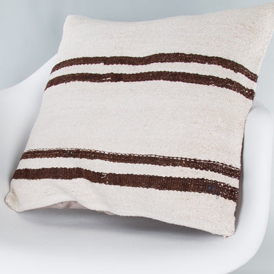 Striped Beige Kilim Pillow Cover 20x20 8980