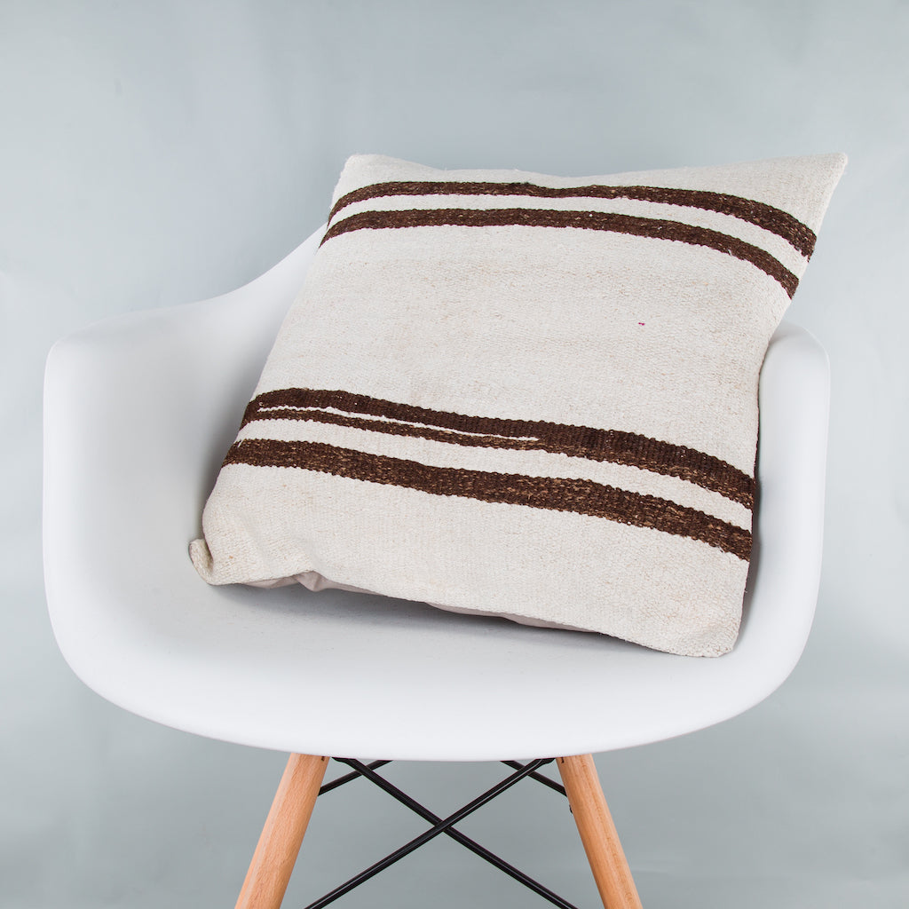 Striped Beige Kilim Pillow Cover 20x20 8991