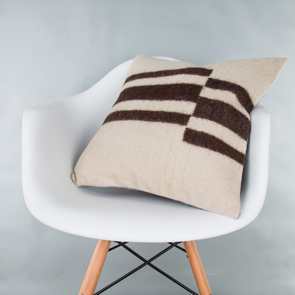 Striped Beige Kilim Pillow Cover 20x20 9363