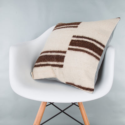 Striped Beige Kilim Pillow Cover 20x20 9366