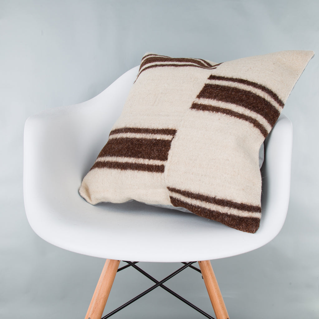 Striped Beige Kilim Pillow Cover 20x20 9367