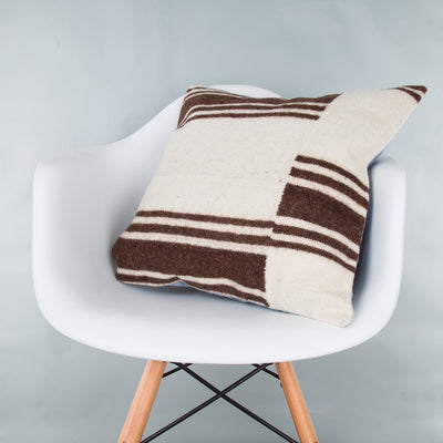 Striped Beige Kilim Pillow Cover 20x20 9404