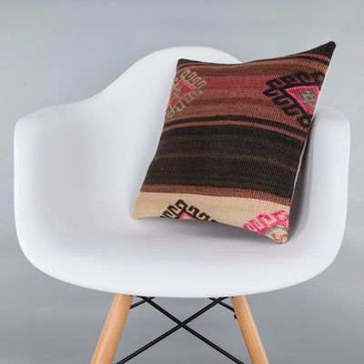 Striped Multiple Color Kilim Pillow Cover 16x16 7249