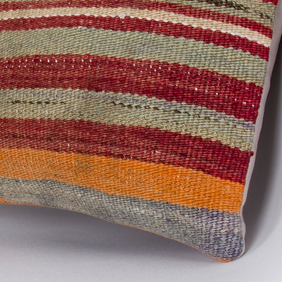 Striped Multiple Color Kilim Pillow Cover 16x16 7258