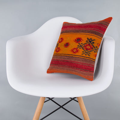 Striped Multiple Color Kilim Pillow Cover 16x16 7348