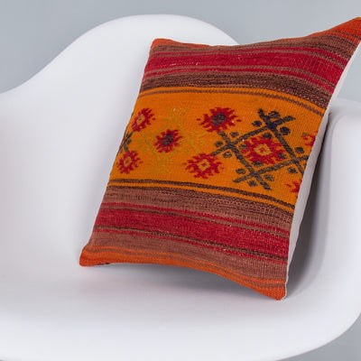 Striped Multiple Color Kilim Pillow Cover 16x16 7348