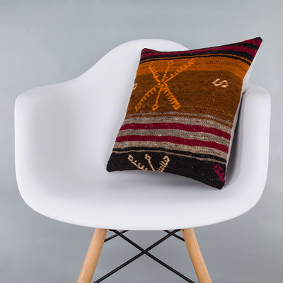 Striped Multiple Color Kilim Pillow Cover 16x16 7352