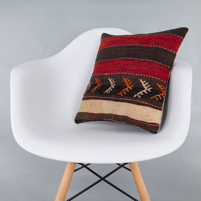 Striped Multiple Color Kilim Pillow Cover 16x16 7363