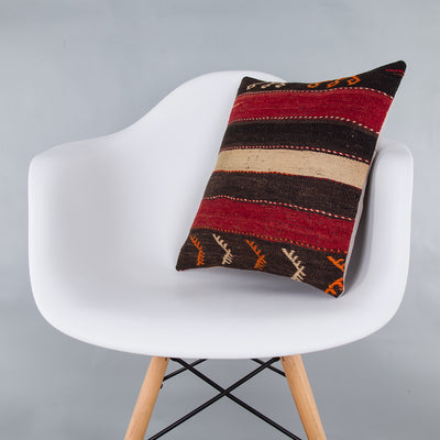 Striped Multiple Color Kilim Pillow Cover 16x16 7365