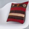 Striped Multiple Color Kilim Pillow Cover 16x16 7366
