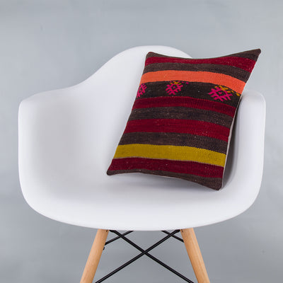 Striped Multiple Color Kilim Pillow Cover 16x16 7367