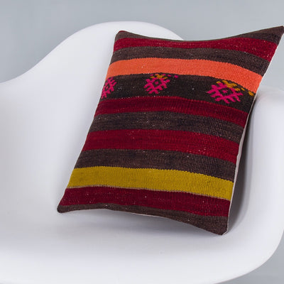 Striped Multiple Color Kilim Pillow Cover 16x16 7367