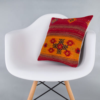 Striped Multiple Color Kilim Pillow Cover 16x16 7420
