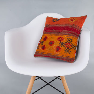Striped Multiple Color Kilim Pillow Cover 16x16 7422