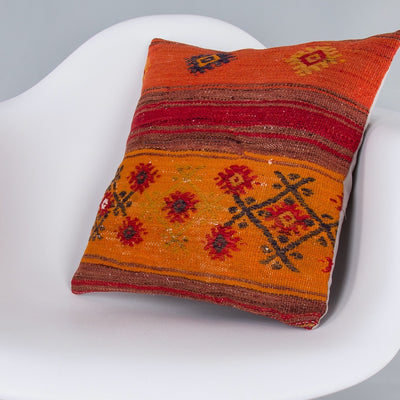 Striped Multiple Color Kilim Pillow Cover 16x16 7422