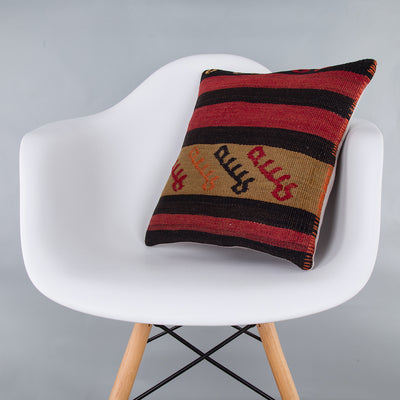 Striped Multiple Color Kilim Pillow Cover 16x16 7430
