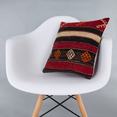 Striped Multiple Color Kilim Pillow Cover 16x16 7432