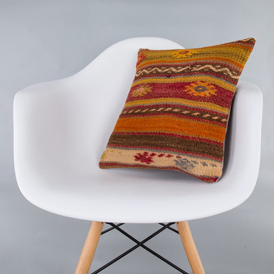 Striped Multiple Color Kilim Pillow Cover 16x16 7440